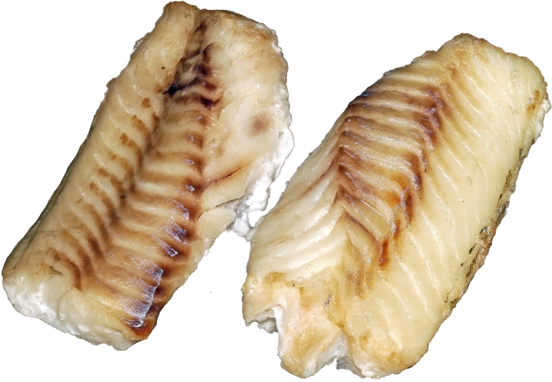 Two baked cod fillets