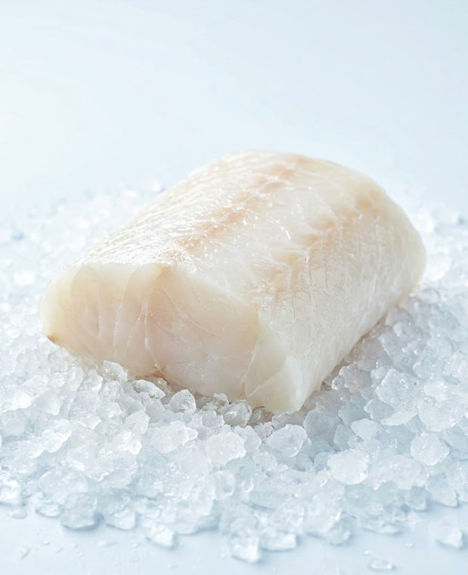 Cod loin on crushed ice