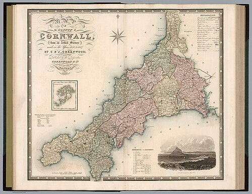 Map of the County of Cornwall, 19th century survey